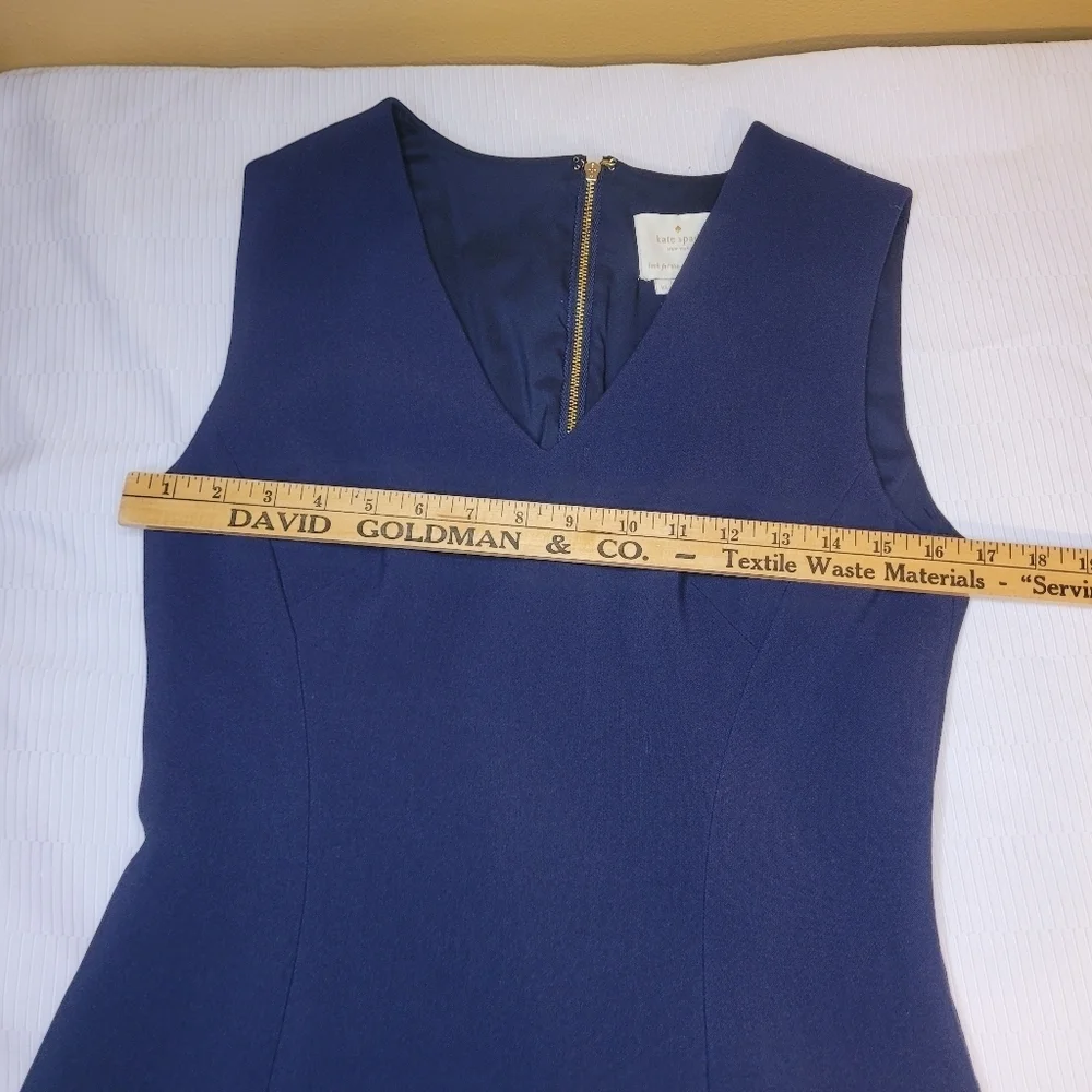 Kate Spade Look for The Silver Lining Navy Blue Fit and Flare Dress sz 10